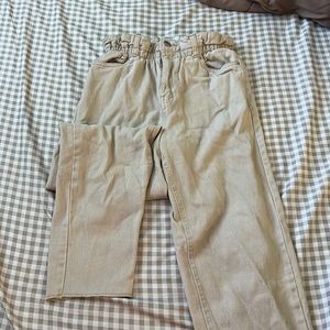 Khaki denim jeans